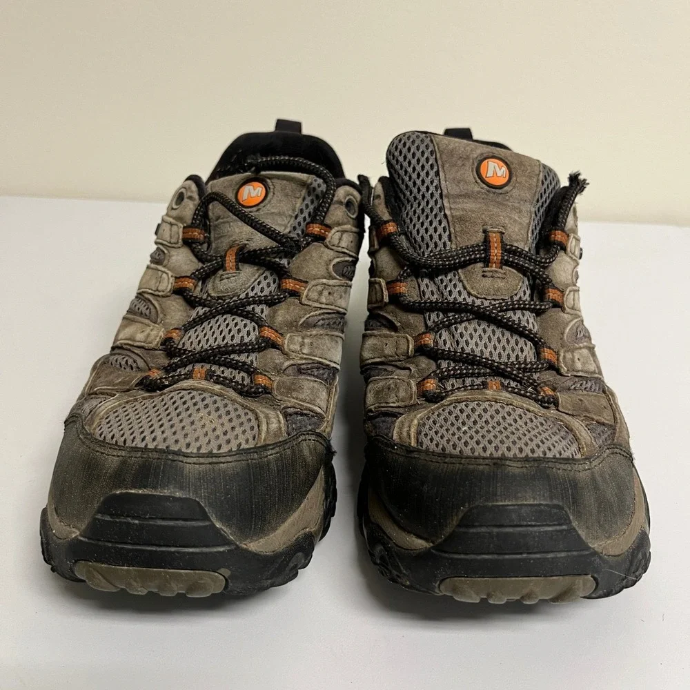Merrell Moab 2 Waterproof Hiking Shoes Mens 10.5 Brown Grey Vibram J06029